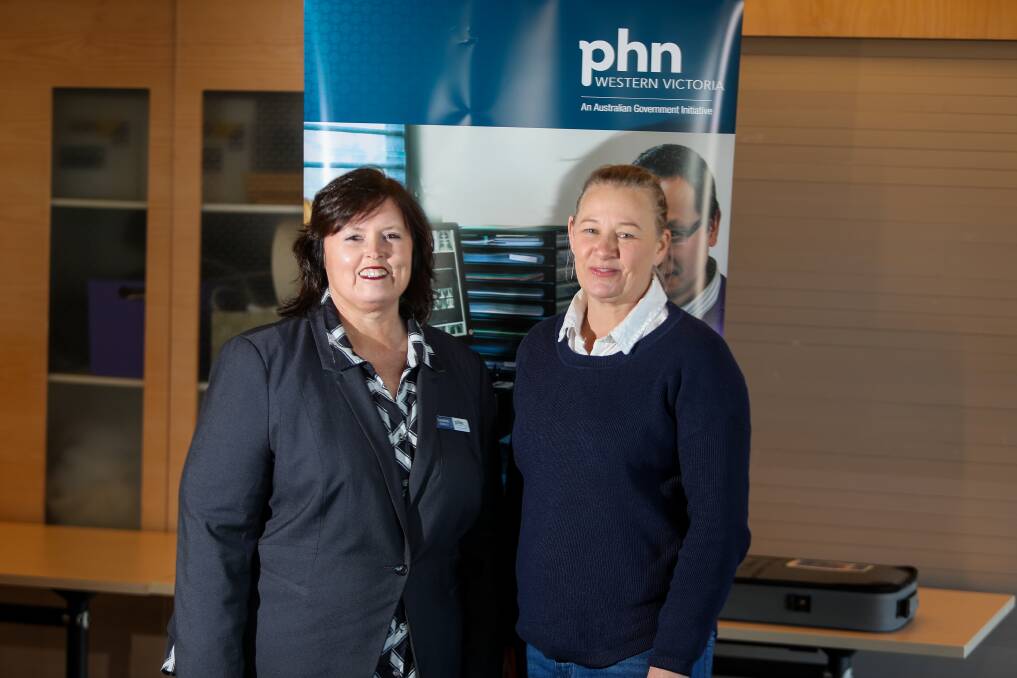 Dr Leanne Beagley, CEO of the western Victoria primary health network alongside Cr Anita Rank who is the Glenelg Shire Mayor. Picture: Morgan Hancock