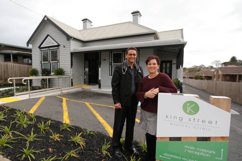 NEW BEGINNINGS: Dr Surinder Singh and wife Anita outside their King Street Medical Centre. Dr Singh was posted to Warrnambool for a year but fell in love with the city. Picture: Mark Witte