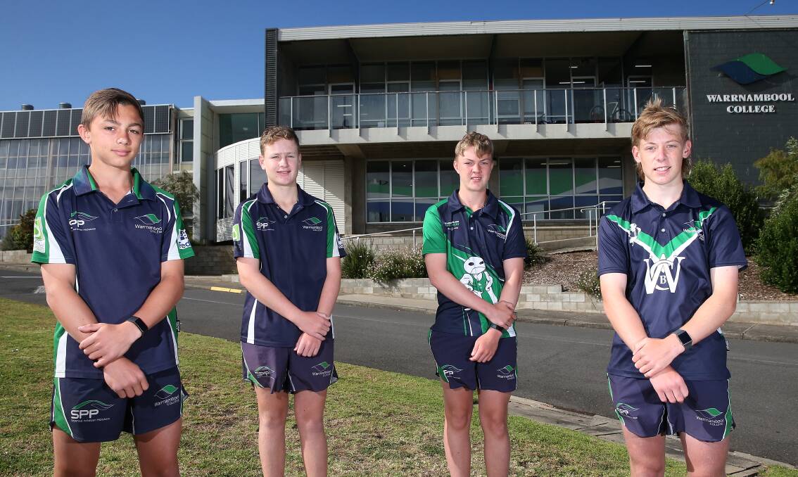 BRIGHT FUTURE: Warrnambool College students Aidan Forsyth, Hayden McGovern, Will Colla and Ryan Bellman. Picture: Mark Witte