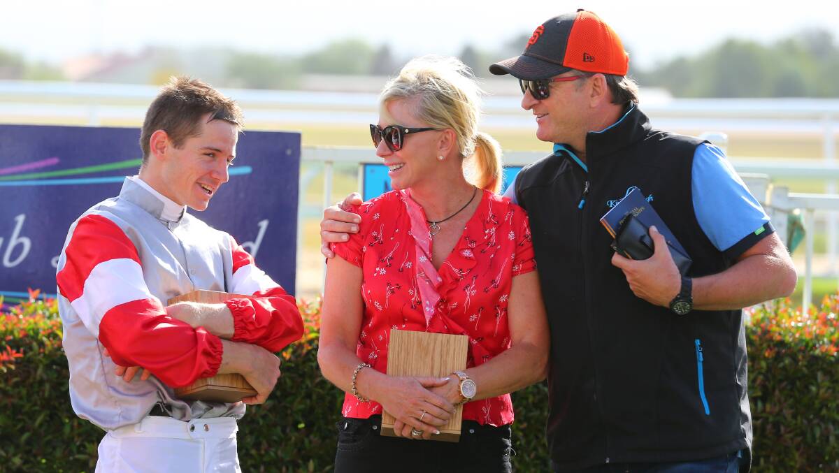 Kim Waugh, centre, will unleash two Sydney Cup contenders this weekend. Picture by Geoff Jones