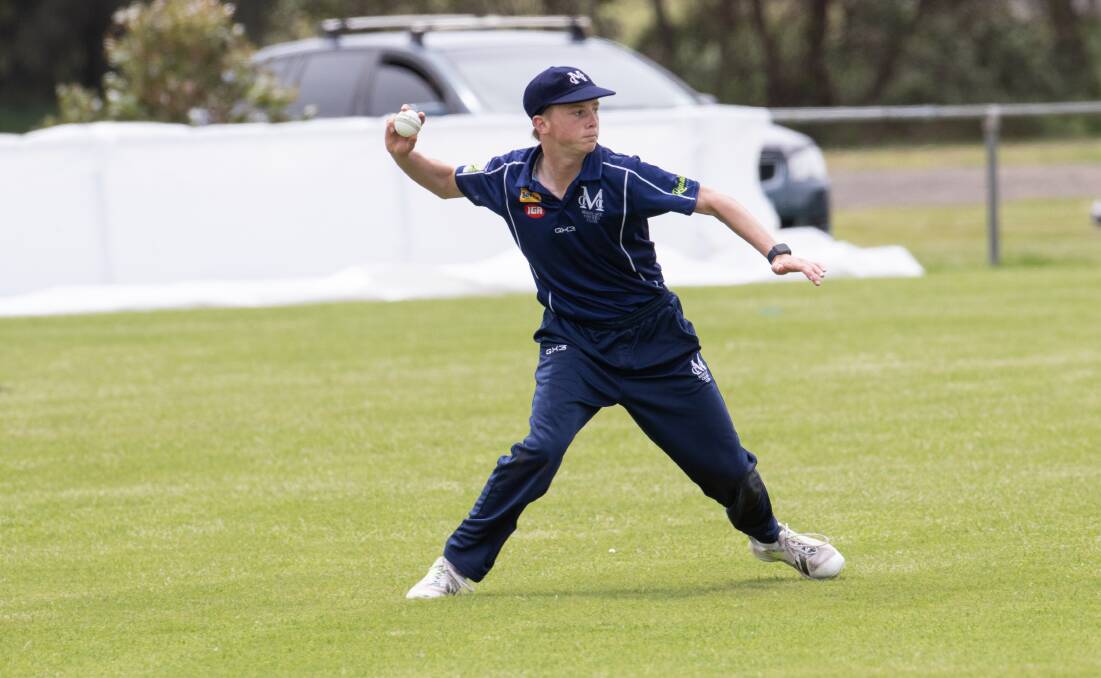 Mortlake senior cricketer Josh Slater took 2-5 for Warrnambool Gold at Horsham Under 15 Country Week on Tuesday. Picture by Sean McKenna 