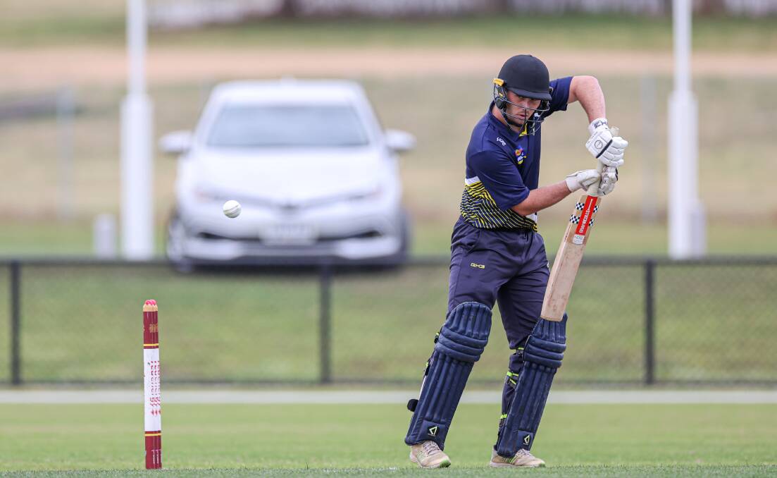 Theo Opperman on his way to a half century for Warrnambool and District. Picture by Eddie Guerrero 