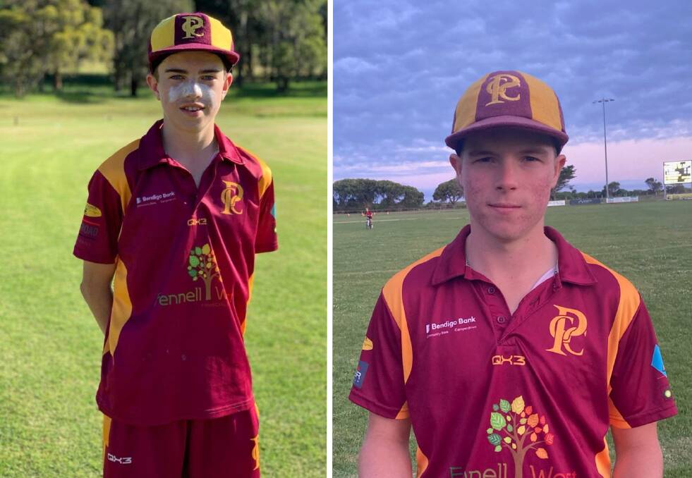 Pomborneit cricketers Finn Tolland and Gavin Reynolds are impressing at division one level. Pictures supplied 
