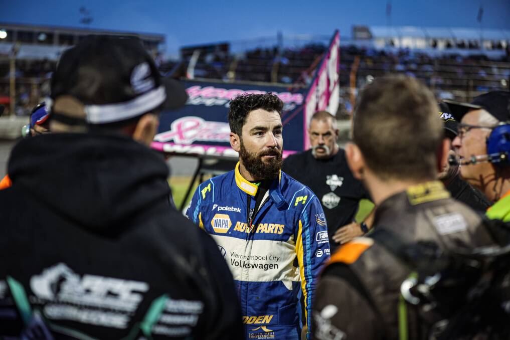 James McFadden discusses weather conditions with fellow drivers during the 2022-23 Australian season. Picture by Sean McKenna 