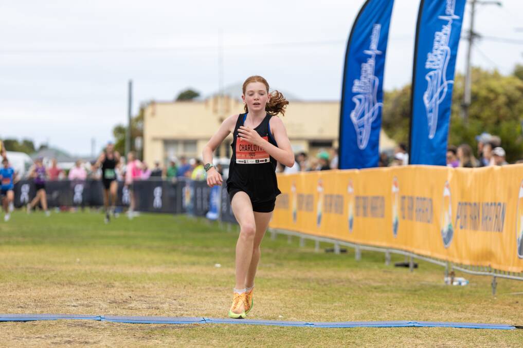 Warrnambool's Charlotte Staaks competes in the Port Fairy Marathon's five-kilometre event. Picture by Eddie Guerrero 
