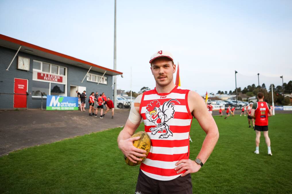 South Warrnambool footballer Isaac Thomas at training on Wednesday night. Picture by Anthony Brady 