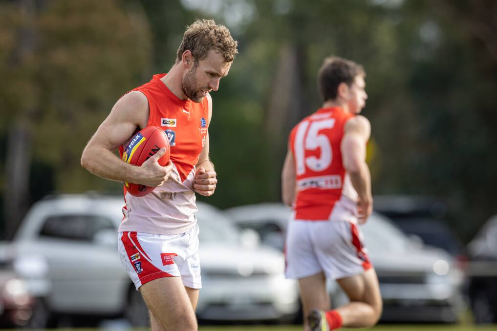 Experienced footballer Nick Thompson is playing a key role in South Warrnambool's forward line. Picture by Sean McKenna 