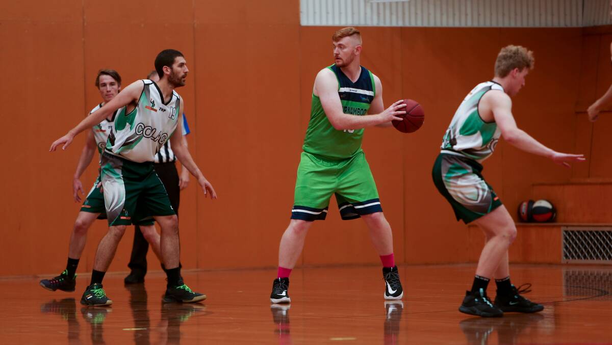 Liam Killey playing for Warrnambool Seahawks in the Country Basketball League summer competition in 2021. File picture 