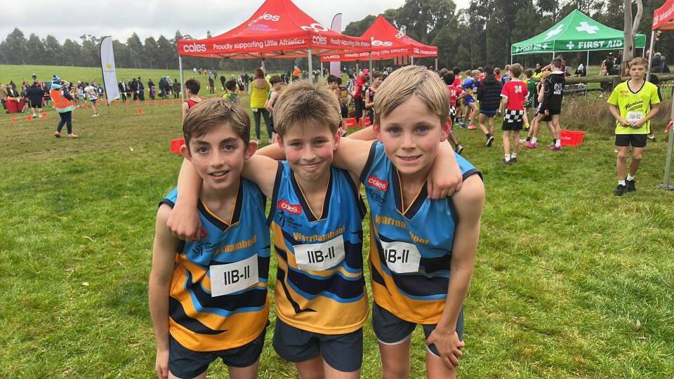 Harrison Watson, Daniel Roberts and Beau Morrison represented Warrnambool in cross-country. Picture supplied 