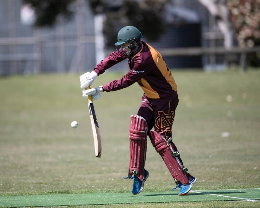 Nestles opener Wil Hinkley made 129 off 140 deliveries in the Factory's win against Allansford-Panmure on Saturday. Pictures by Sean McKenna 