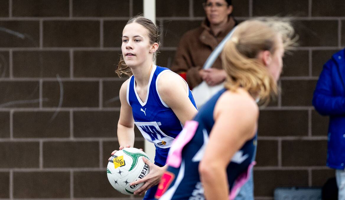 Maddox Ryan, at 14, is one of Hamilton Kangaroos' youngest top-grade netballers. Picture by Anthony Brady 