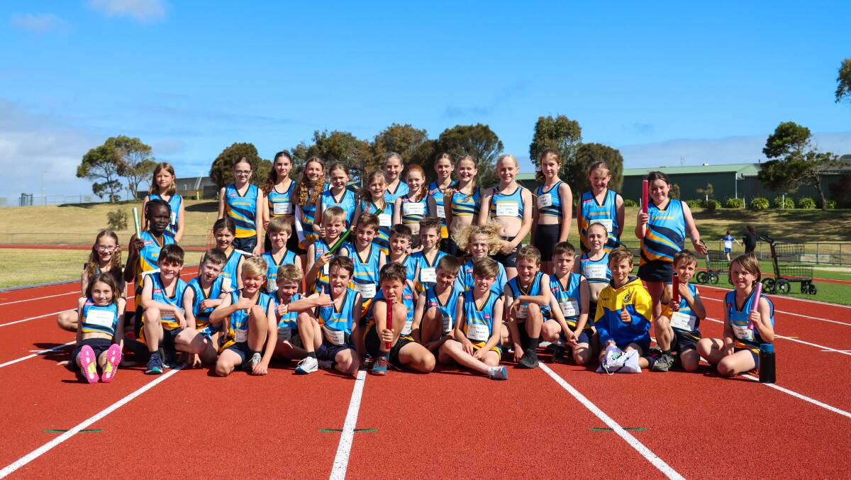 A large group of Warrnambool Little Athletics Club members will compete in the relay competition. Picture by Justine McCullagh-Beasy 