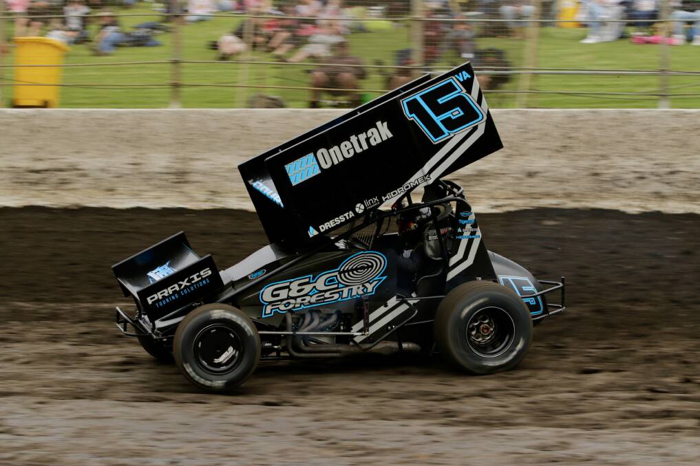 Dane Court decided in his late 30s to become a sprintcar driver. Picture by Robert Lake Photography 
