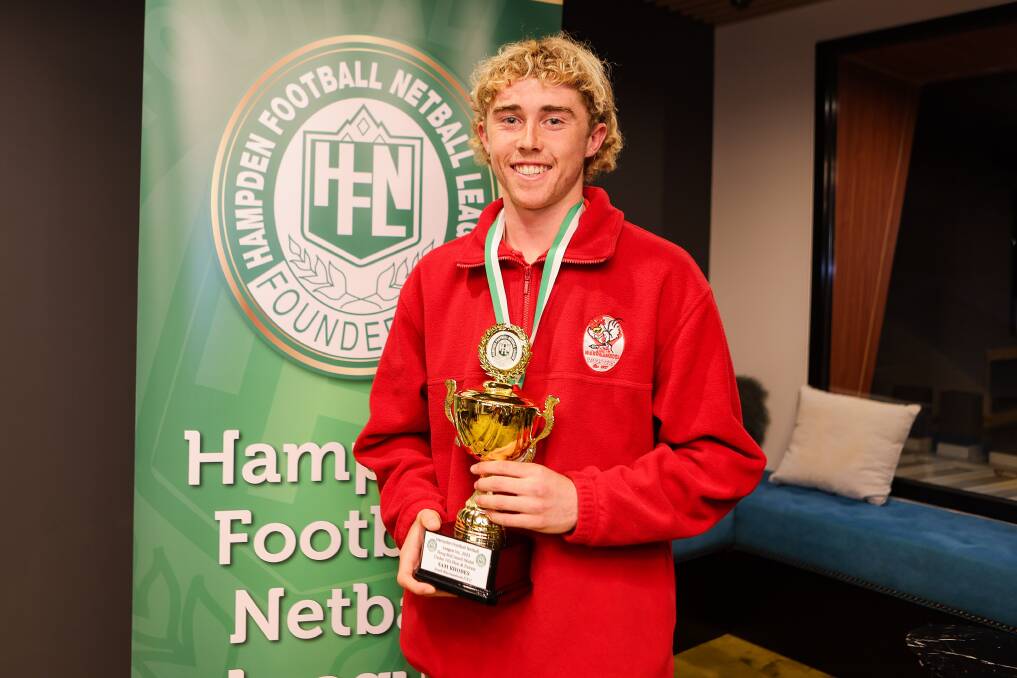 Sam Rhodes is the toast of the Hampden under 16 competition after winning the league best and fairest. Picture by Anthony Brady 