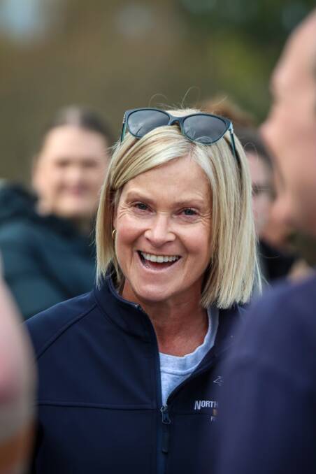 North Warrnambool Eagles stand-in coach Ange Jellie is all smiles on game day. Picture by Justine McCullagh-Beasy 