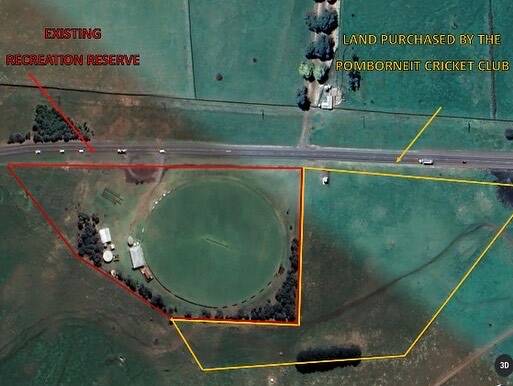 The land sale which will help Pomborneit Cricket Club expand its facilities. Picture supplied 