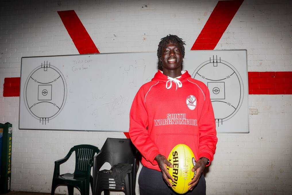 Luamon Lual has developed his football craft at South Warrnambool. Picture by Anthony Brady 