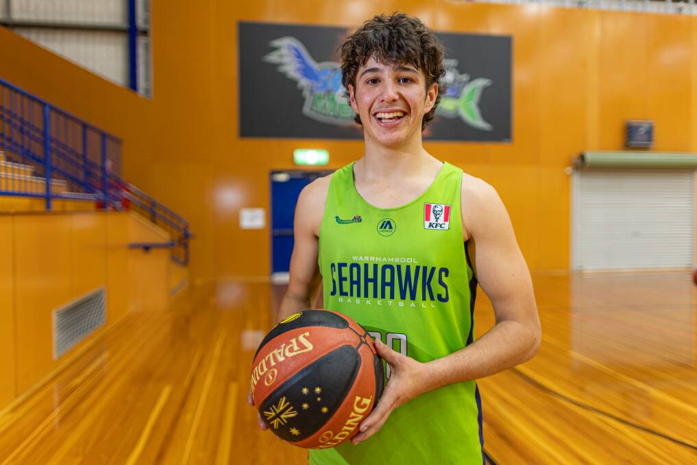 Josh Miller, 18, is happy to be playing basketball at a high level with Warrnambool Seahawks. Picture by Eddie Guerrero 