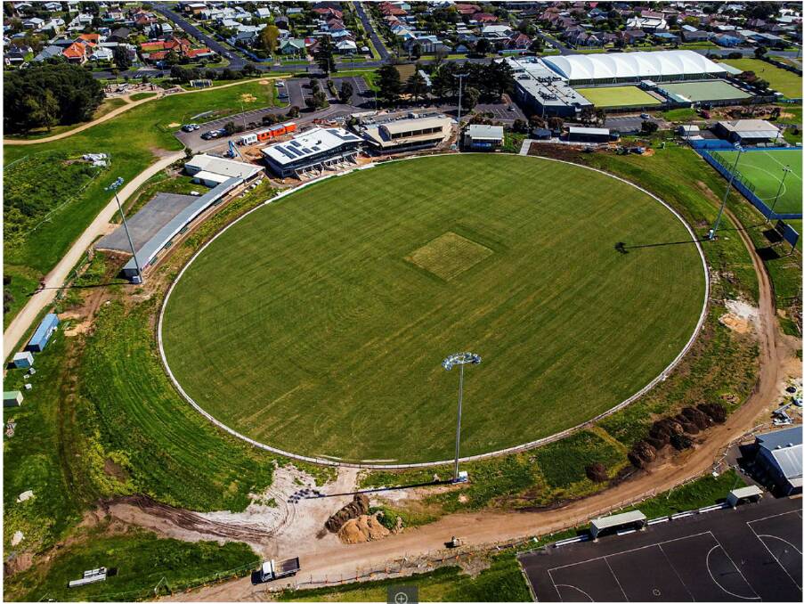 Warrnambool's Reid Oval, as pictured from above during renovation works in 2021. File picture 