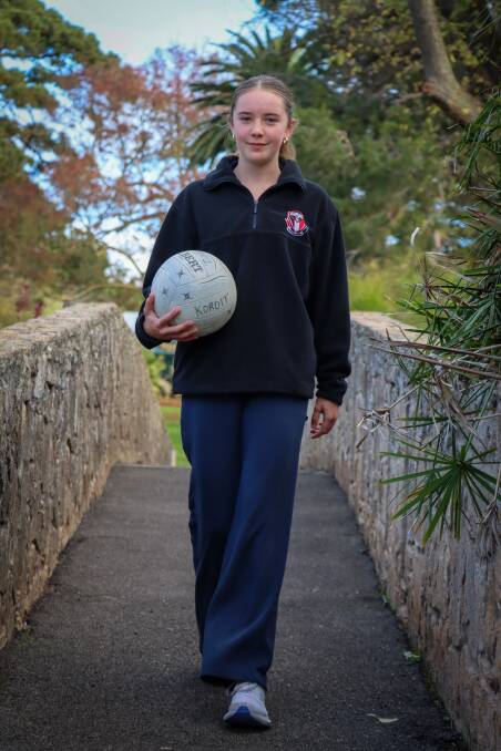 Emmanuel College student Chloe Gleeson plays netball, football and basketball. Picture by Justine McCullagh-Beasy 
