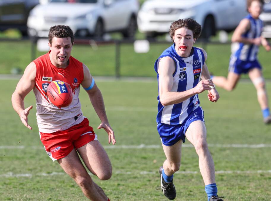 South Warrnambool's Paddy Anderson pounces on the ball. Picture by Sean McKenna 