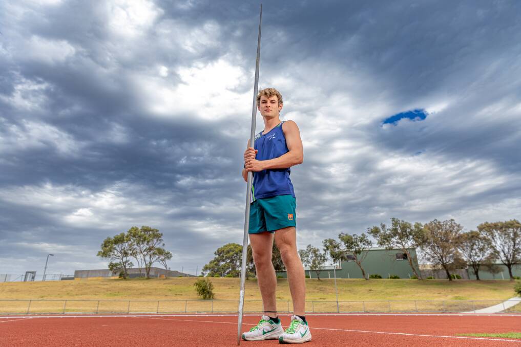 Jeff Collins already has two national qualifying times for the under-20 javelin and will compete at the Athletics Australia track and field championships in Adelaide in April. Picture by Eddie Guerrero 