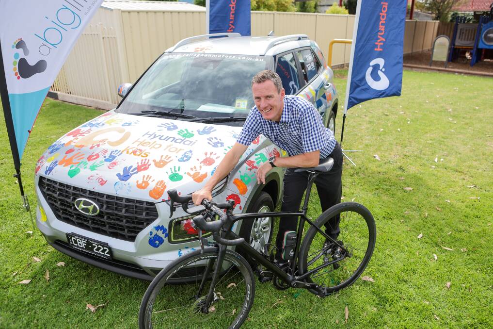 Steve Callaghan at the launch of the 2023 Big Ride for Big Life at West Warrnambool Primary School. Picture by Anthony Brady 