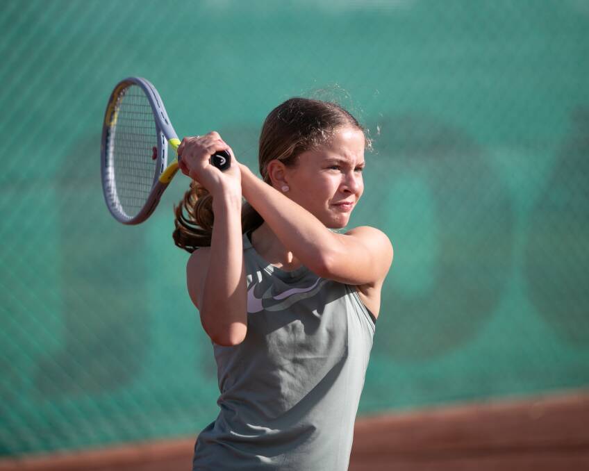 Lucy Kavanagh, 12, enjoys playing in Warrnambool Lawn Tennis Club's junior pennant competition. Picture by Sean McKenna 