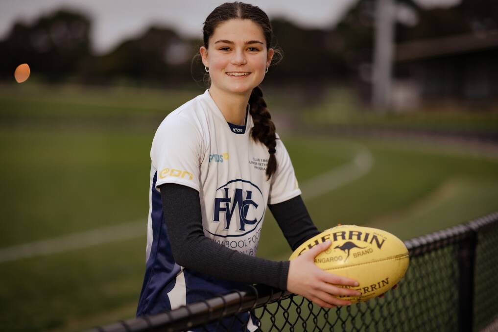 Ailsa Gome, pictured at Warrnambool under 18 training on Monday night, will play in the Blues' elimination final against Terang Mortlake on Sunday. Picture by Sean McKenna 