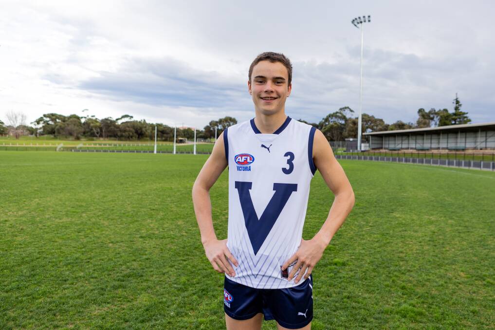Warrnambool's Sam Niklaus has impressed his home club with his dedication to training. Niklaus will represent Vic Country's under 16 side next week. Picture by Anthony Brady 