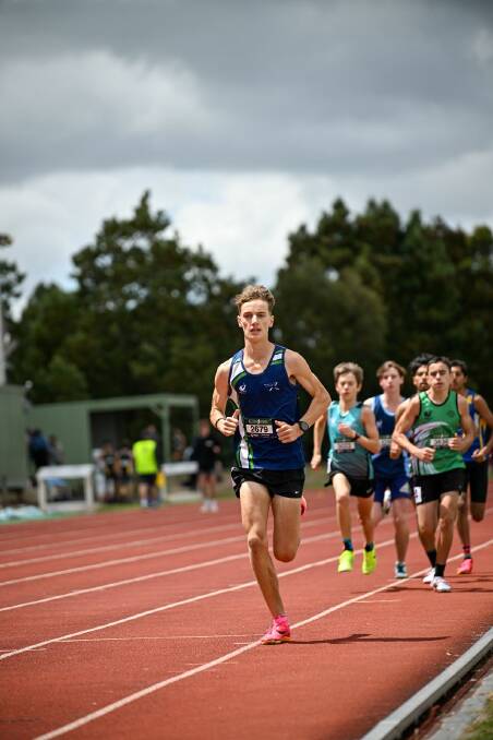 Timboon-based Jarrod Ferguson running for Athletics South West at the Athletics Victoria country track and field championships. Picture supplied 