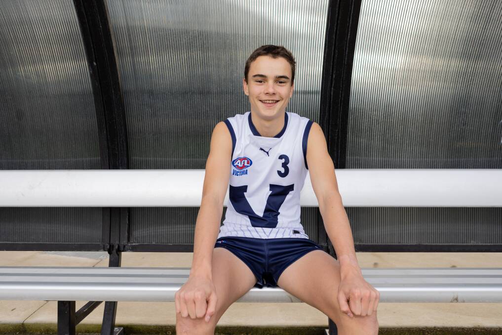 Sam Niklaus' skills will help Vic Country at the AFL under 16 national championships. Picture by Anthony Brady 