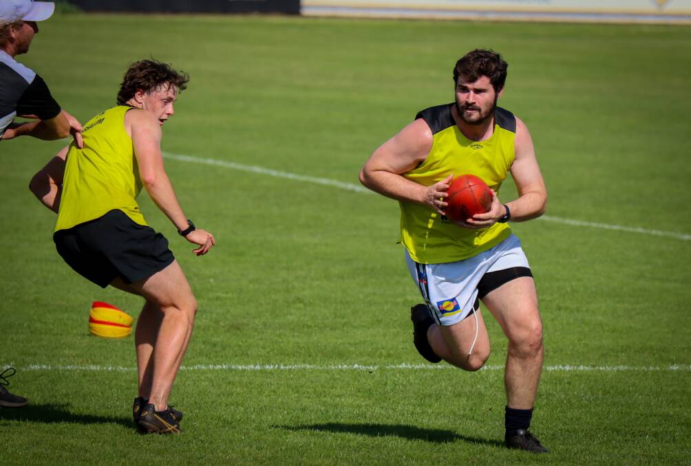 Hugh Gordon, pictured at Camperdown training on Anzac Day, is an emergency for the Magpies. Picture by Justine McCullagh-Beasy 