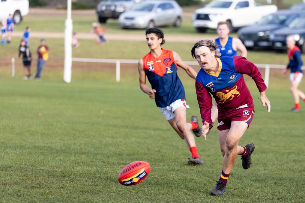 South Rovers' Kurt Lenehan runs towards the ball against Timboon Demons in round nine. Picture by Anthony Brady 
