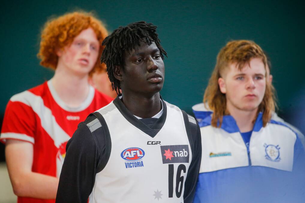 South Warrnambool's Luamon Lual is eligible for the 2023 AFL draft. Picture by Anthony Brady 