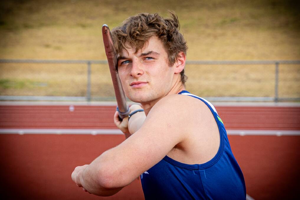 Warrnambool teenager Jeff Collins is focused on performing well in javelin at state and national level. Picture by Eddie Guerrero 