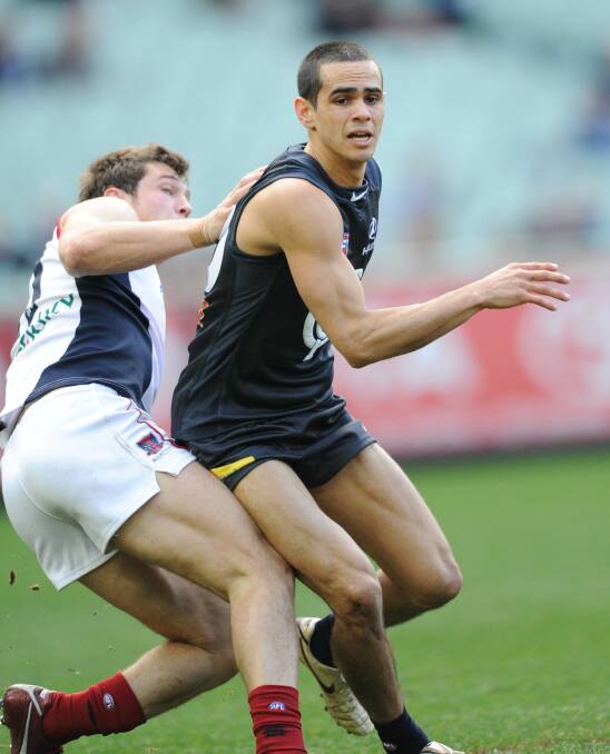 A young Jeff Garlett during the early stages of his AFL career with Carlton. Picture by Mal Fairclough 