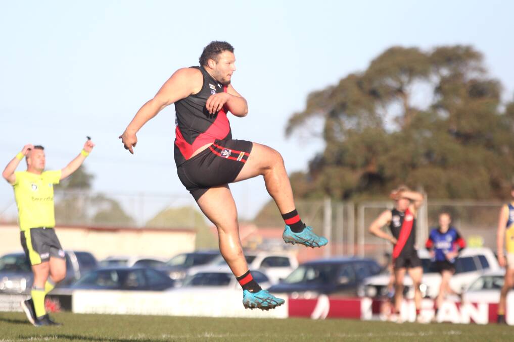 Cobden footballer Michael Koroneos has kicked 16 goals in seven games. Picture by Meg Saultry 