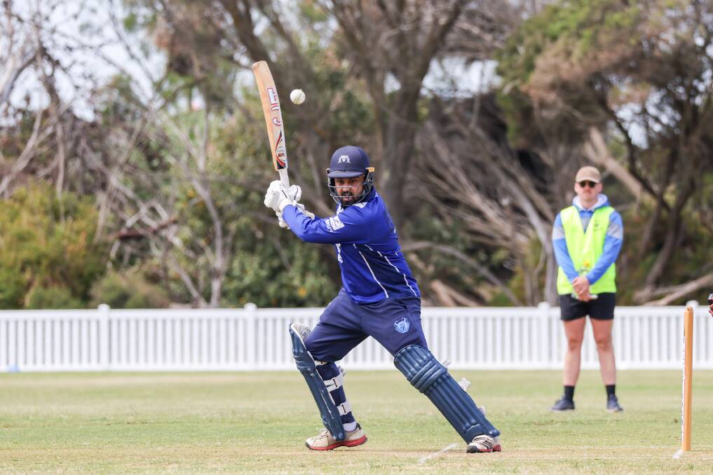 Rukshan Weerasinghe is in devastating touch with the bat for Russells Creek. Picture by Eddie Guerrero 