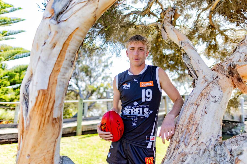 Mitch Lloyd, pictured at Warrnambool's Lake Pertobe, is in his second Coates Talent League season with GWV Rebels. Picture by Anthony Brady 