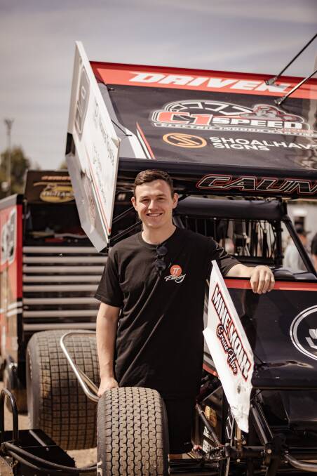Speedway runs in Lachlan Caunt's blood. His dad Steve is his car owner. Picture by Sean McKenna 