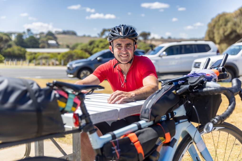 Warrnambool's Simon Crispe is ready to ride across Australia. Picture by Eddie Guerrero 
