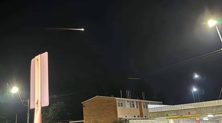 Remnants of what is believed to be a Russian rocket were seen in Warrnambool's night sky. Picture by Wayne Stevenson