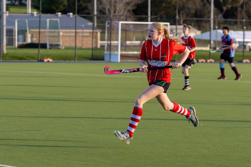 Mariners Juliette Pinkerton in action on Warrnambool's hockey pitch which will now get a major makeover. Picture by Eddie Guerrero. 