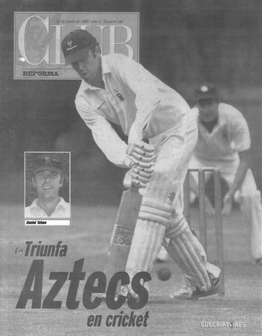 Dan Tehan made the cover of Mexican magazine playing cricket.