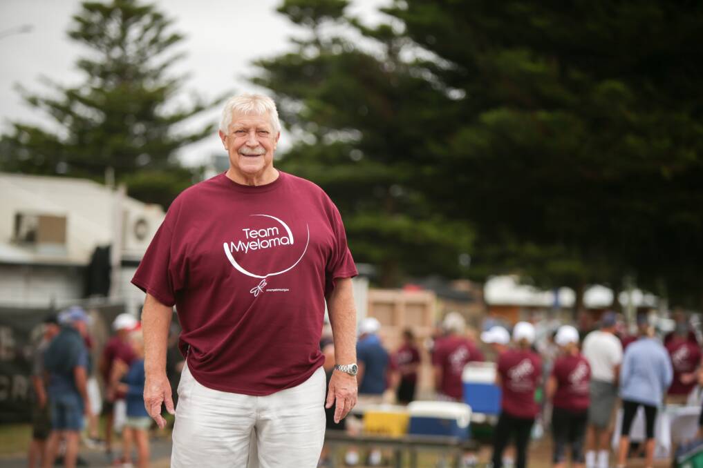 Team effort: Community stalwart Bob McMillian was joined by more than 100 others for the first fundraising walk in Warrnambool for Myeloma Australia. Picture: Chris Doheny
