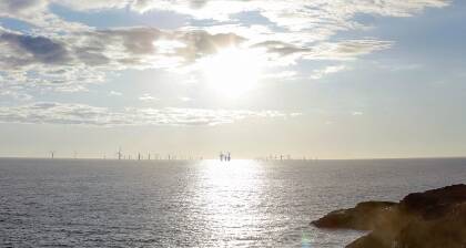 The view off Portland of what an offshore wind farm would look like.