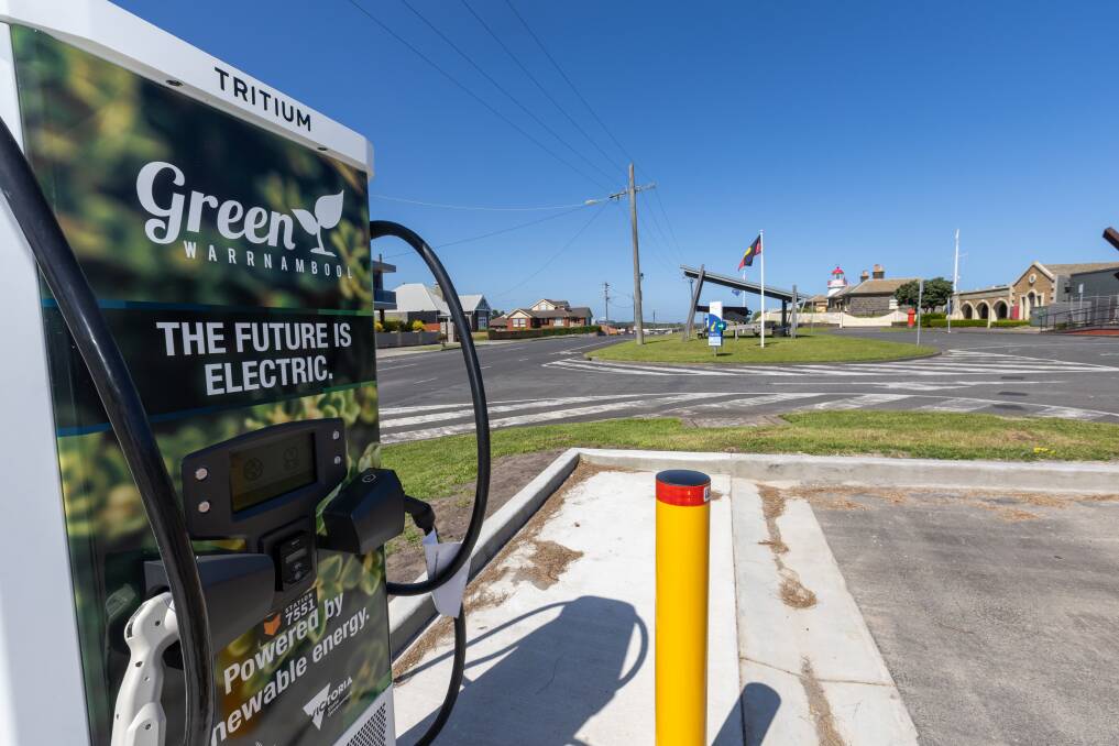 A new electric vehicle charging station has been installed at Flagstaff Hill Maritime Museum. Picture by Eddie Guerrero