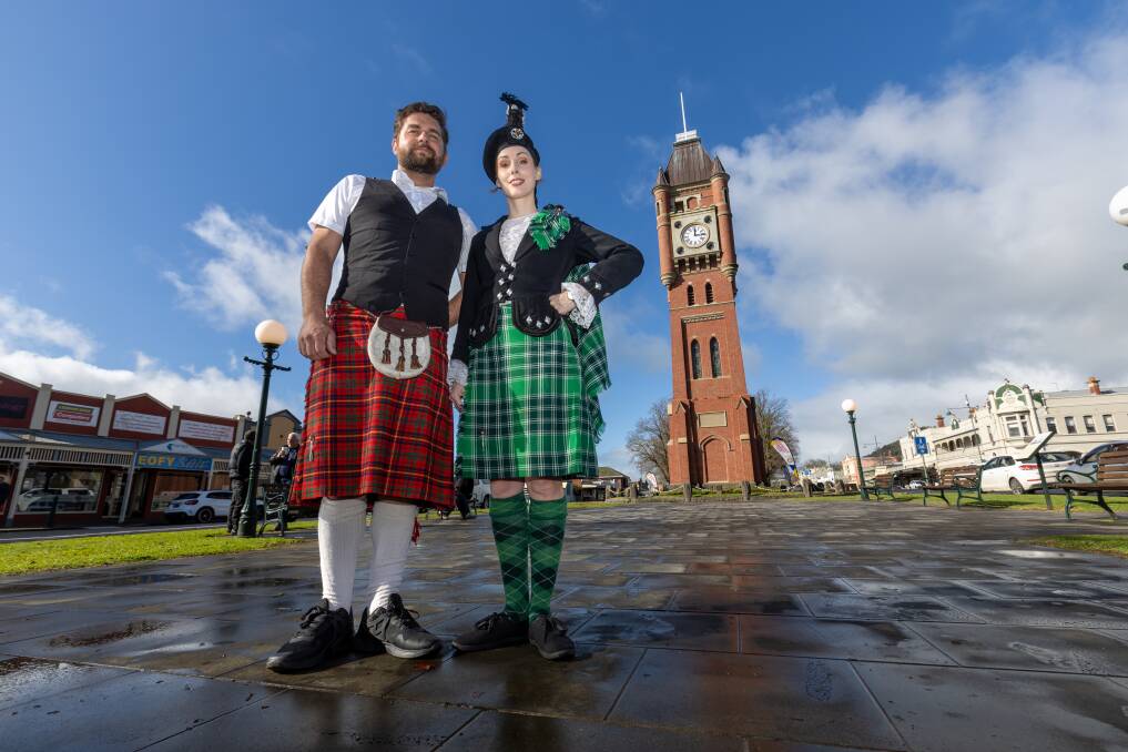 Geelong's Joey Allam and Breidi Boyle were putting on a highland dancing performance at the Robert Burns Festival in Camperdown on Saturday. Picture by Eddie Guerrero