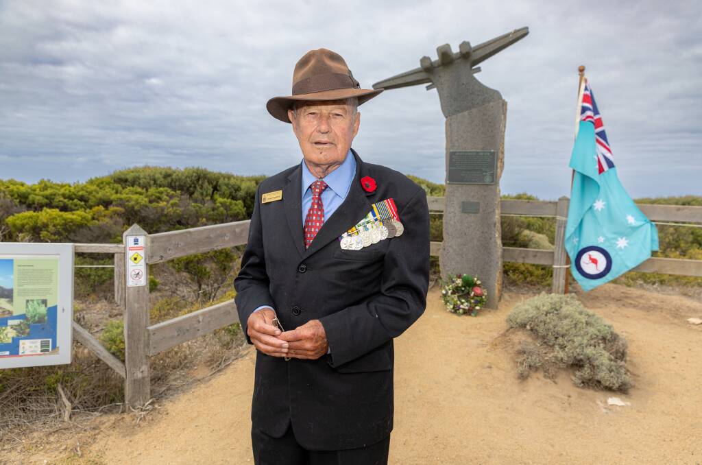 Don Roberts attended the memorial to pay tribute to the men who lost their lives in a plane crash in 1944. Picture by Eddie Guerrero.